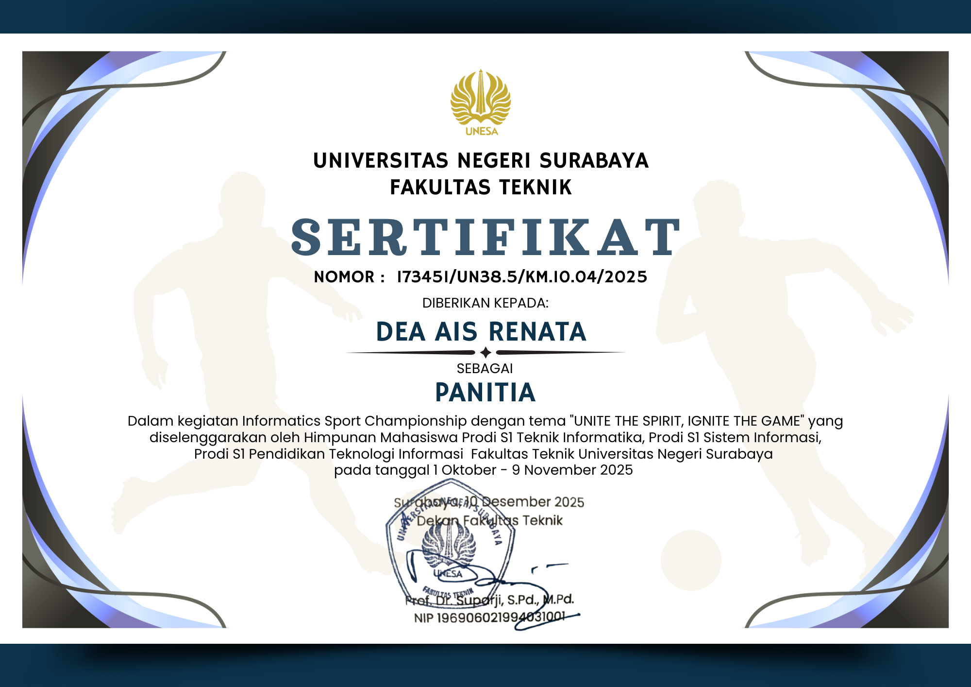 Sertifikat Panitia ISC