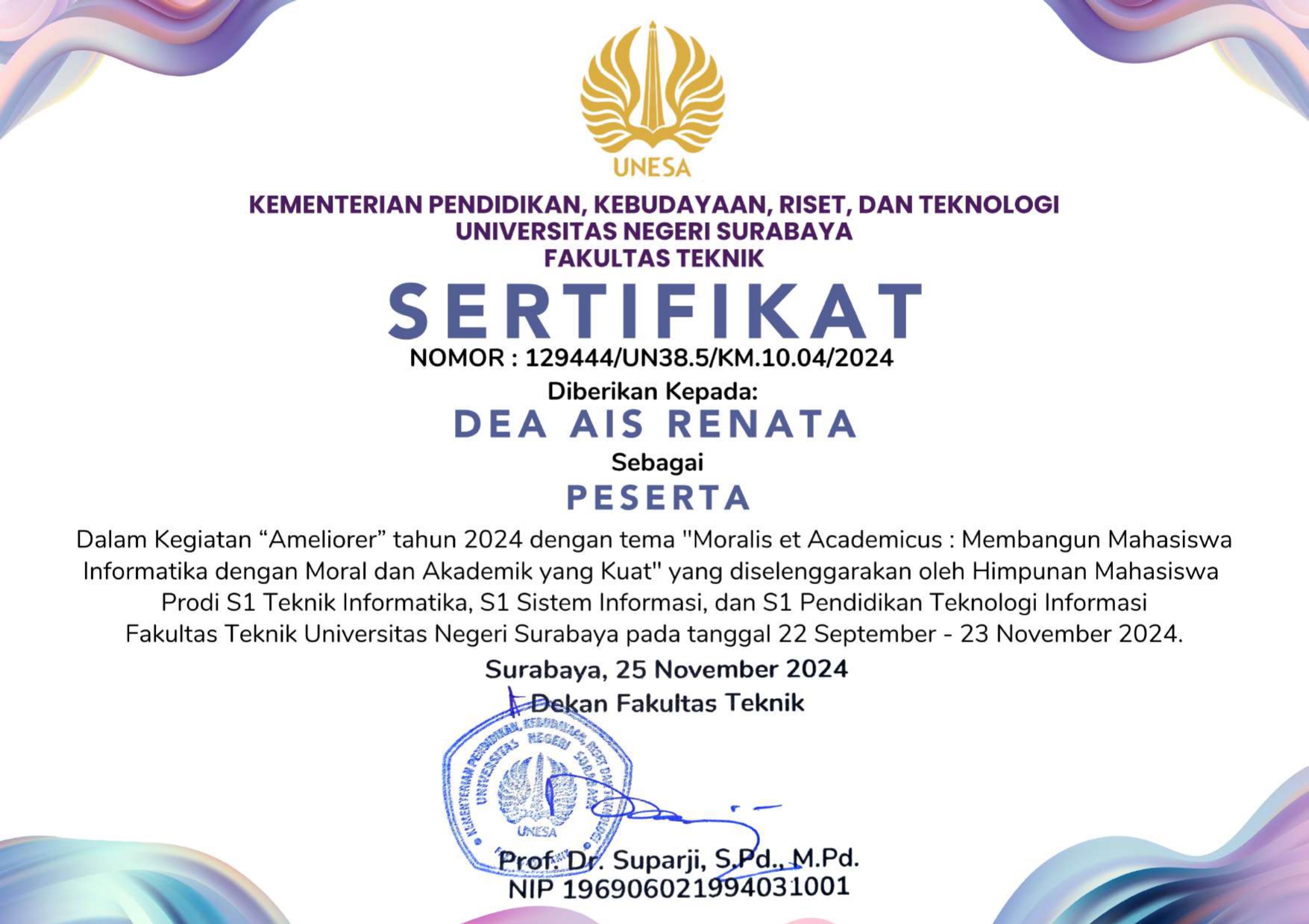 Sertifikat AMELIORER